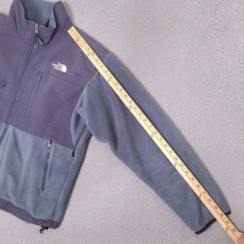 The North Face Denali Fleece Jacket Mens Small Blue Gray‎ Full Zip Polartec Coat